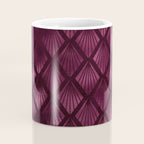 Burgundy Red Art Deco Pattern Coffee Mug Gallery Image 4