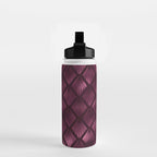 Burgundy Red Art Deco Pattern Water Bottle Gallery Image 2