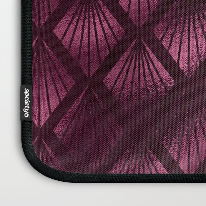 Burgundy Red Art Deco Pattern Laptop Sleeve Gallery Image 3