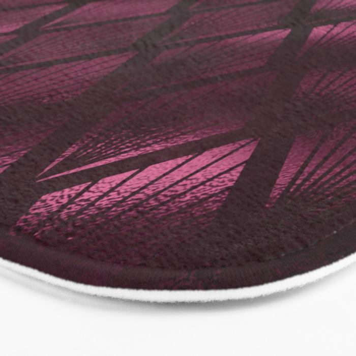 Burgundy Red Art Deco Pattern Bath Mat Gallery Image 3