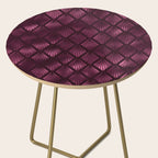 Burgundy Red Art Deco Pattern Side Table Gallery Image 2