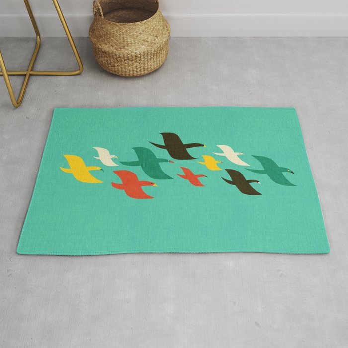 Birds are flying Rug Gallery Image 1