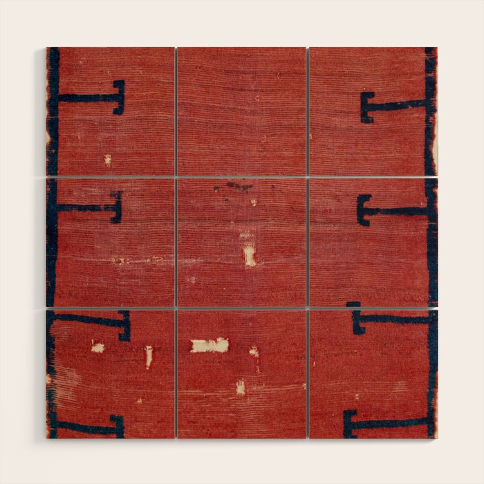 Yüncü  Antique Balikesir Turkish Pile Rug Print Wood Wall Art Gallery Image 1