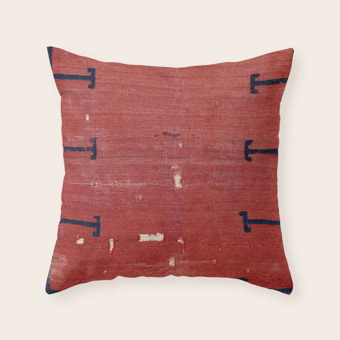 Yüncü  Antique Balikesir Turkish Pile Rug Print Throw Pillow Gallery Image 6