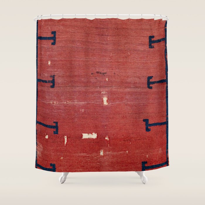 Yüncü  Antique Balikesir Turkish Pile Rug Print Shower Curtain Gallery Image 1