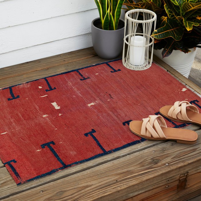 Yüncü  Antique Balikesir Turkish Pile Rug Print Outdoor Rug Gallery Image 2