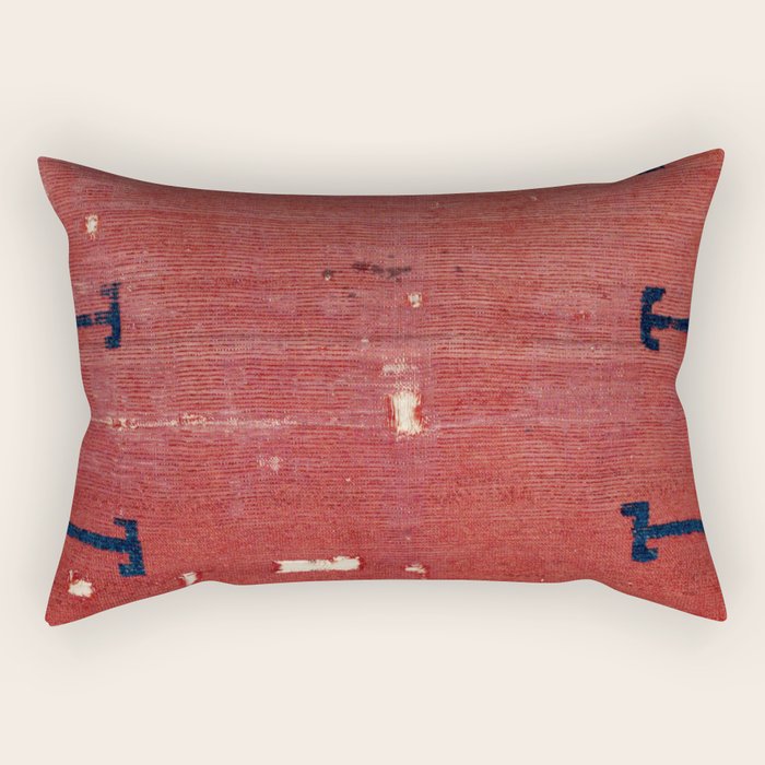 Yüncü  Antique Balikesir Turkish Pile Rug Print Rectangular Pillow Gallery Image 1