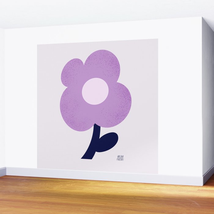 Giant violet flower Wall Mural Gallery Image 2