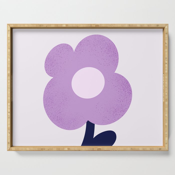 Giant violet flower Serving Tray Gallery Image 1
