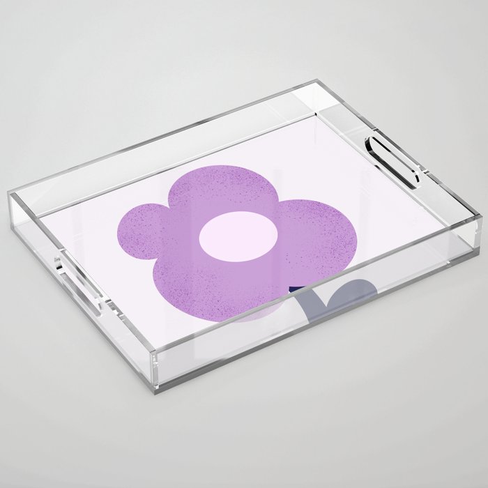Giant violet flower Acrylic Tray Gallery Image 1