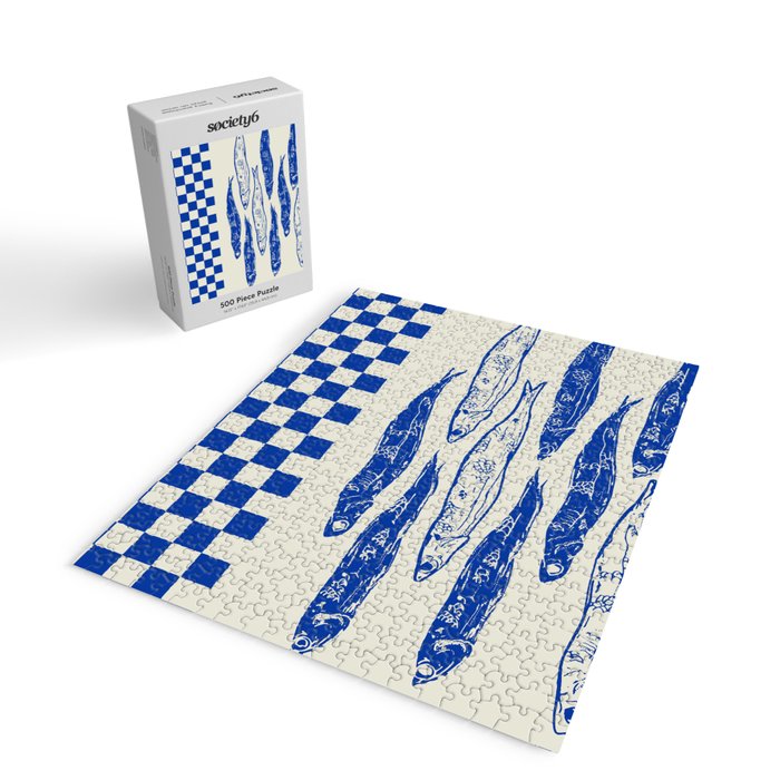 Nordic Sardines Checkered Jigsaw Puzzle Gallery Image 2