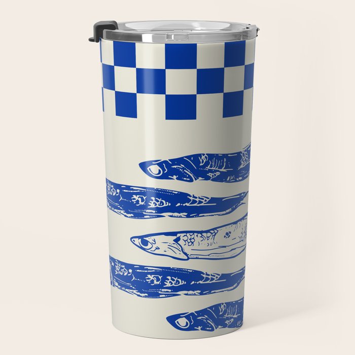 Nordic Sardines Checkered Travel Mug Gallery Image 3