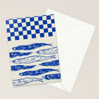 Nordic Sardines Checkered Stationery Card Gallery Image 2