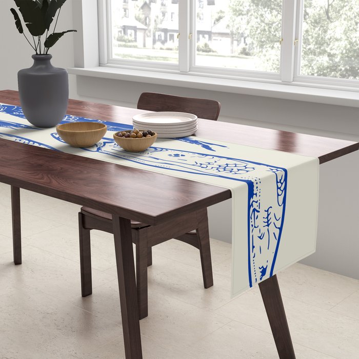 Nordic Sardines Checkered Table Runner Gallery Image 2