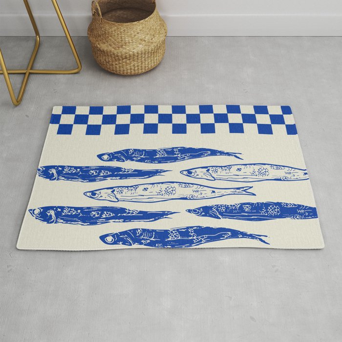 Nordic Sardines Checkered Rug Gallery Image 1