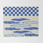 Nordic Sardines Checkered Throw Blanket Gallery Image 2
