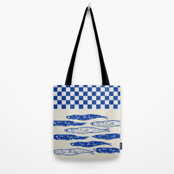 Nordic Sardines Checkered Tote Bag Gallery Image 2