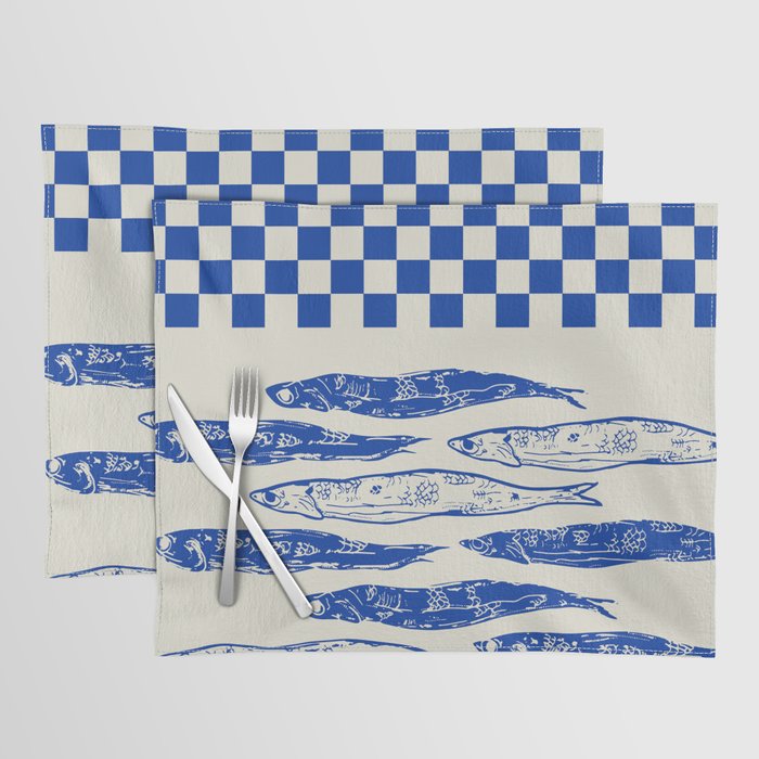 Nordic Sardines Checkered Placemat Gallery Image 1