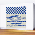 Nordic Sardines Checkered Wall Mural Gallery Image 2