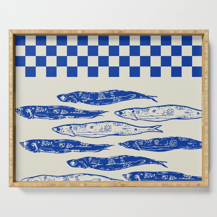 Nordic Sardines Checkered Serving Tray Gallery Image 1