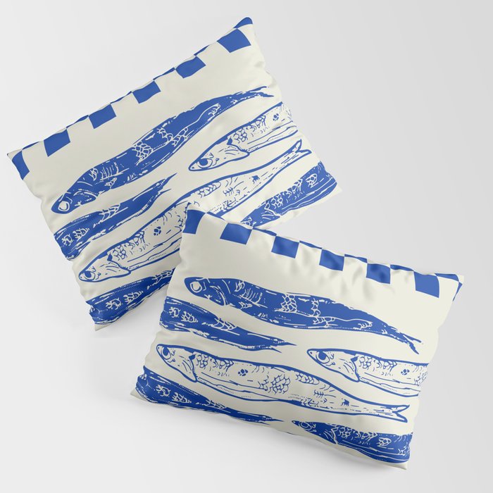 Nordic Sardines Checkered Pillow Sham