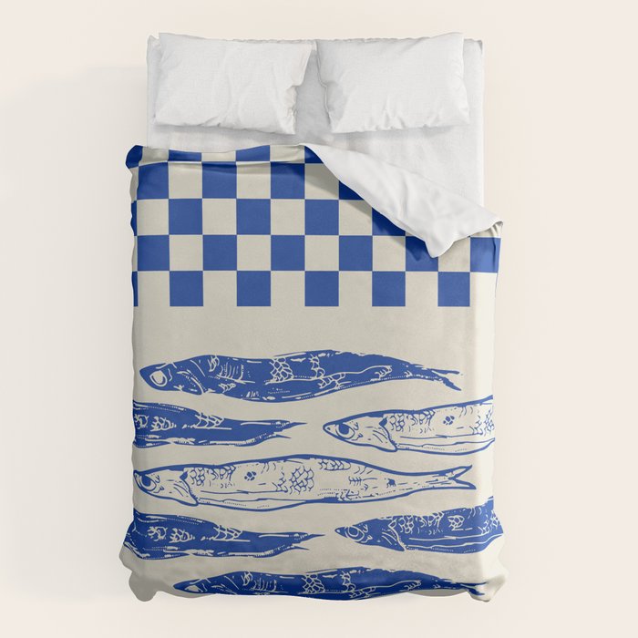 Nordic Sardines Checkered Duvet Cover Gallery Image 6