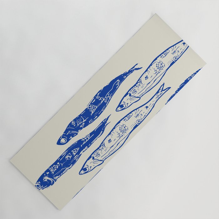 Nordic Sardines Checkered Yoga Mat Gallery Image 1