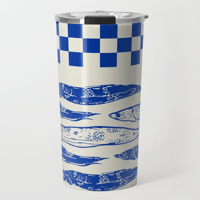 Nordic Sardines Checkered Travel Mug Gallery Image 1