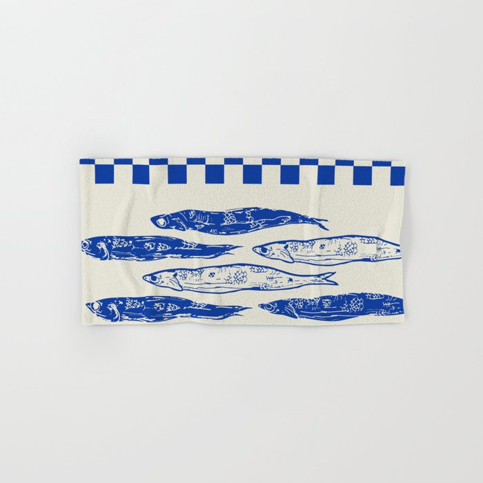 Nordic Sardines Checkered Bath Towel Gallery Image 1