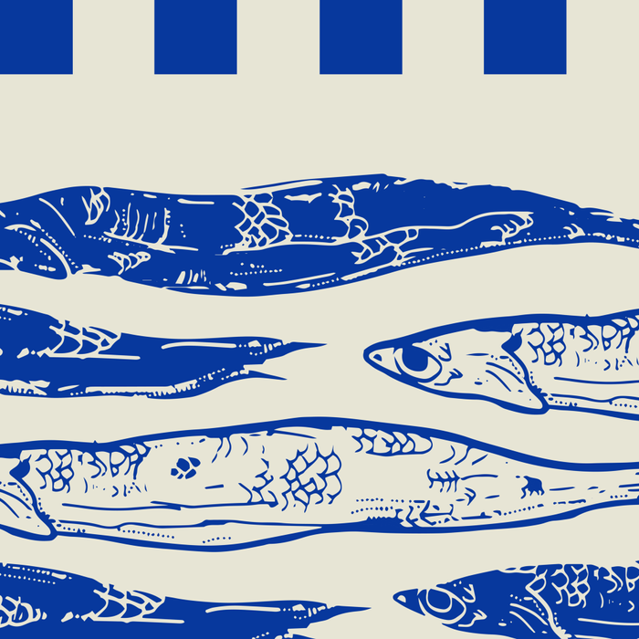 Nordic Sardines Checkered Coffee Mug Gallery Image 2