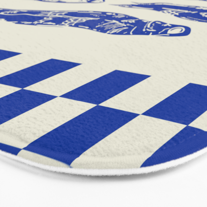 Nordic Sardines Checkered Bath Mat Gallery Image 3
