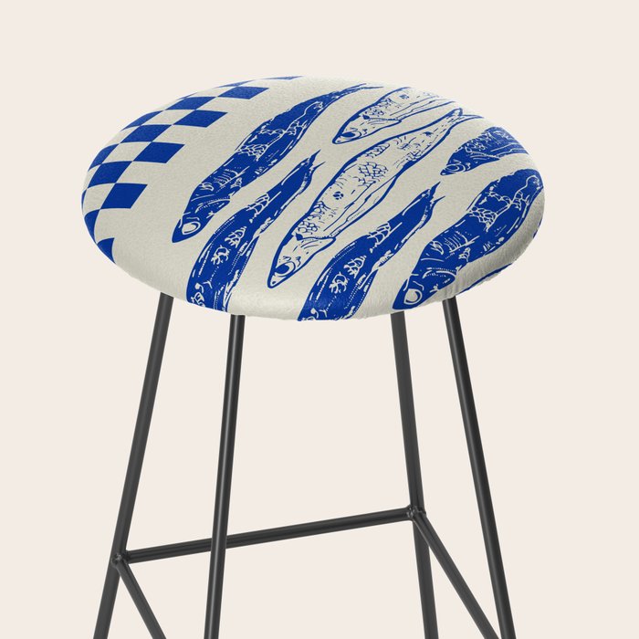 Nordic Sardines Checkered Stool Gallery Image 2