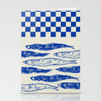 Nordic Sardines Checkered Stationery Card Gallery Image 2