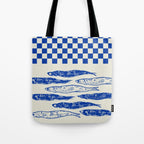 Nordic Sardines Checkered Tote Bag Gallery Image 1