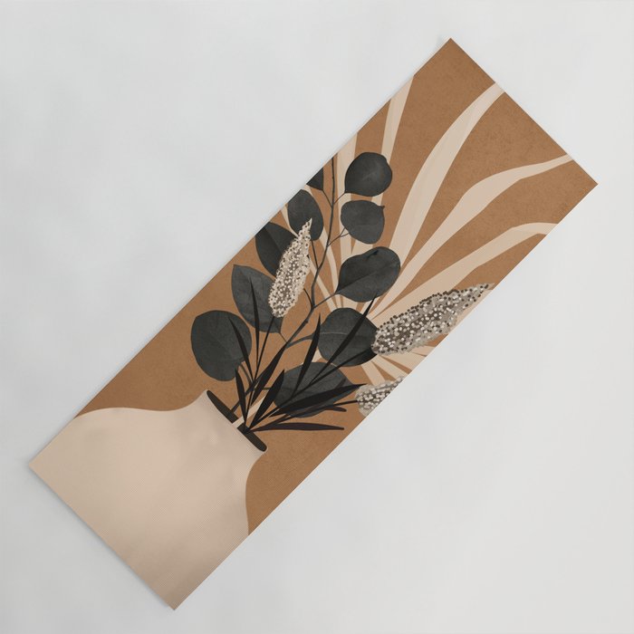 Minimal vase with plant leaves 1 Yoga Mat Gallery Image 1