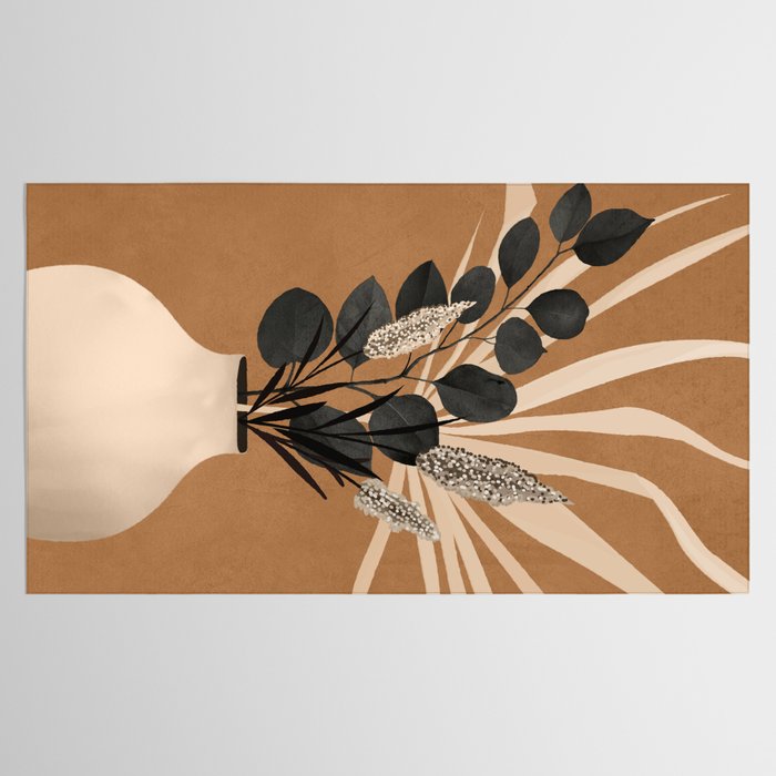 Minimal vase with plant leaves 1 Tablecloth Gallery Image 2