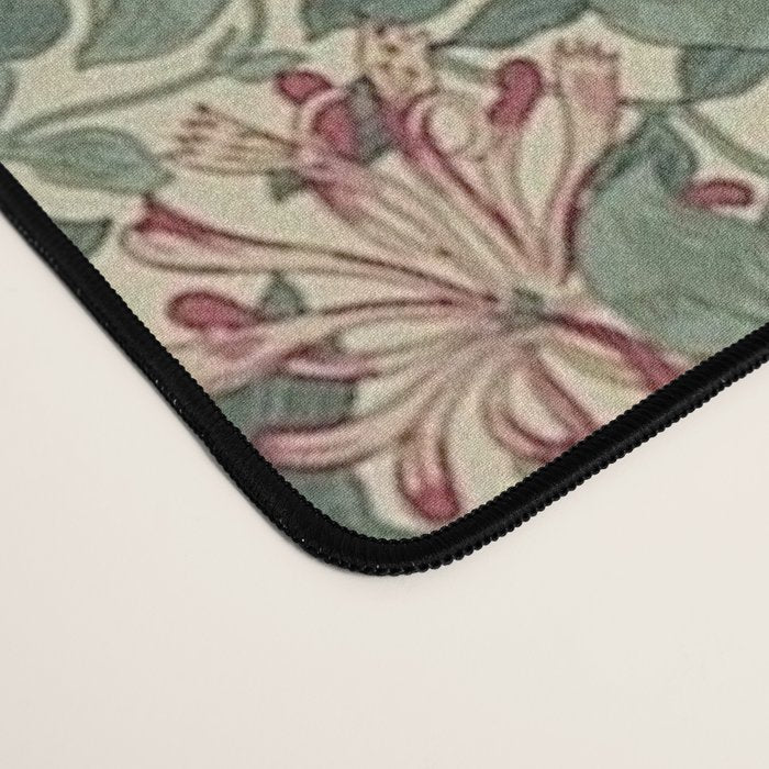 William Morris Vintage Honeysuckle Green Pink Desk Mat Gallery Image 4