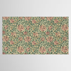 William Morris Vintage Honeysuckle Green Pink Tablecloth Gallery Image 2