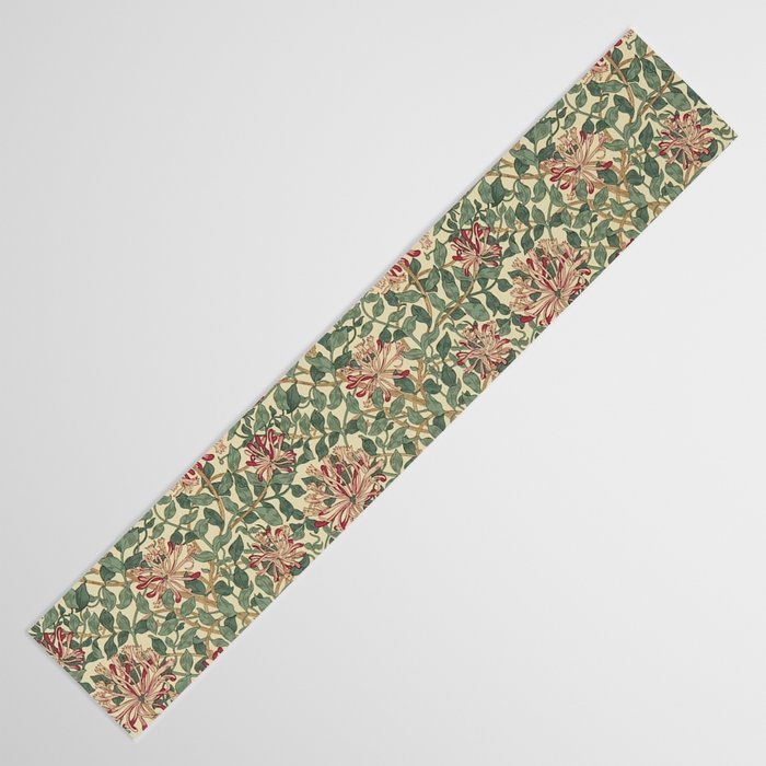 William Morris Vintage Honeysuckle Green Pink Table Runner Gallery Image 3