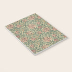 William Morris Vintage Honeysuckle Green Pink Notebook Gallery Image 3