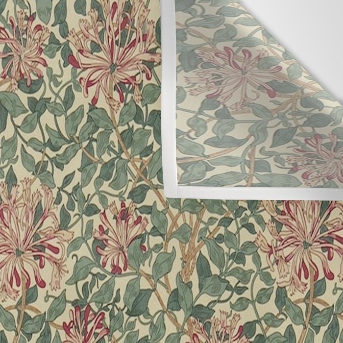 William Morris Vintage Honeysuckle Green Pink Wall Tapestry Gallery Image 3