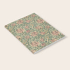 William Morris Vintage Honeysuckle Green Pink Notebook Gallery Image 2