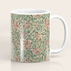 William Morris Vintage Honeysuckle Green Pink Coffee Mug Gallery Image 1