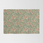 William Morris Vintage Honeysuckle Green Pink Rug Gallery Image 2