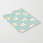 White and turquoise plumeria flowers pattern Notebook Gallery Image 2