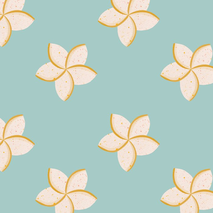 White and turquoise plumeria flowers pattern Coffee Mug Gallery Image 2