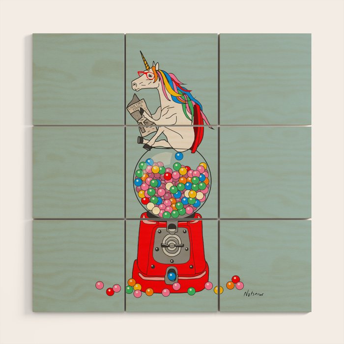 Unicorn Gumball Poop Wood Wall Art Gallery Image 1