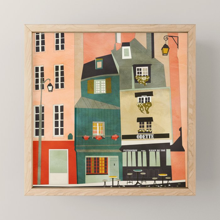 paris 2 travel europe france houses Mini Art Print Gallery Image 1