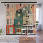 paris 2 travel europe france houses Wall Mural Gallery Image 1