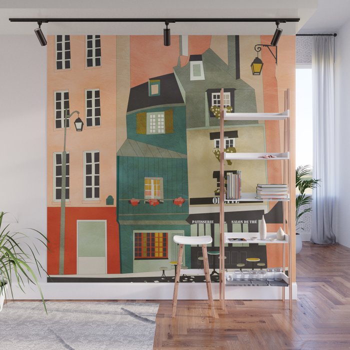 paris 2 travel europe france houses Wall Mural Gallery Image 1